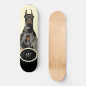 monogram Black Doberman Pincher Black & Tan Persoonlijk Skateboard (Voorkant)