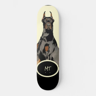 monogram Black Doberman Pincher Black & Tan Persoonlijk Skateboard