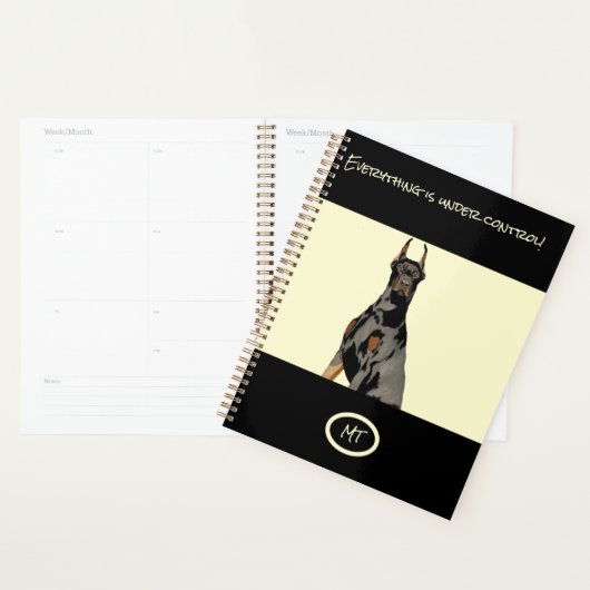 monogram Black Doberman Pincher Black & Tan Planner (Display)