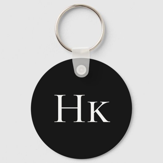 Monogram Black Elegant Classic Monogrammed Initial Sleutelhanger (Voorkant)
