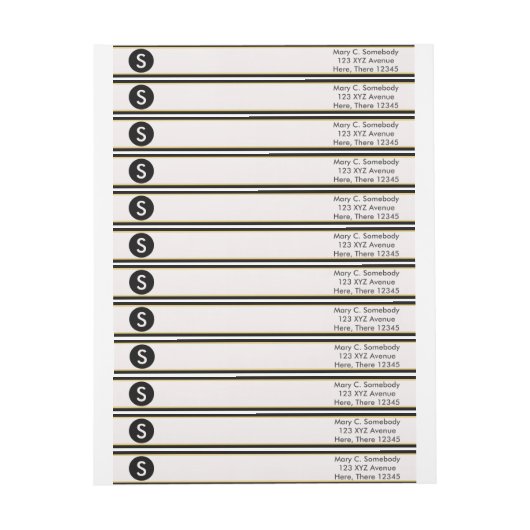 Monogram Black en Gold Border (Vel)