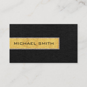 Monogram Black en Gold Burlap Rustic Jute Visitekaartje