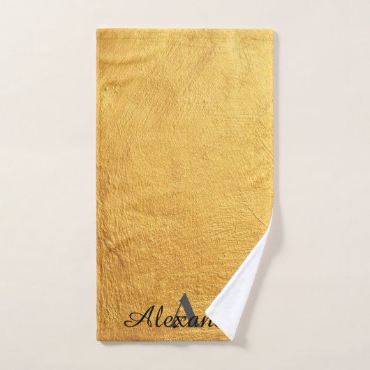 Monogram Black en Gold Luxury design Bad Handdoek (Handdoek)
