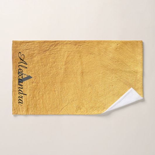 Monogram Black en Gold Luxury design Bad Handdoek (Handdoek)