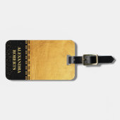 Monogram Black en Gold Luxury design Bagagelabel (Voorkant horizontaal)