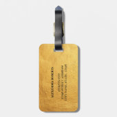 Monogram Black en Gold Luxury design Bagagelabel (Achterkant verticaal)