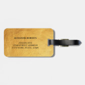 Monogram Black en Gold Luxury design Bagagelabel (Achterkant horizontaal)