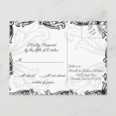 Monogram Black en Gold  Rsvp Briefkaart (Achterkant)