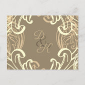 Monogram Black en Gold  Rsvp Briefkaart (Voorkant)
