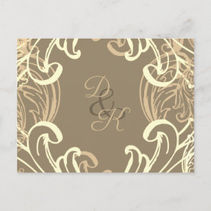 Monogram Black en Gold  Rsvp Briefkaart