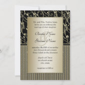 Monogram Black en Gold Swirl Wedding Kaart (Voorkant)