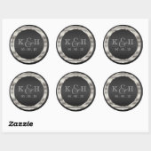 Monogram Black en Silver Metallic Round Labels (Vel)