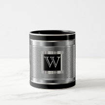 Monogram Black en Silver Steel Metal Mesh