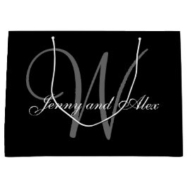 Monogram Black en Silver Wedding Groot Cadeauzakje