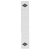 Monogram Black en White Art Deco Wedding Lange Tafelloper (Voorkant)