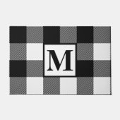 Monogram Black en White Buffalo Plays Kerstmis Deurmat (Voorkant)
