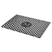 Monogram Black en White Chevron Cutting Board Snijplank (Hoek)