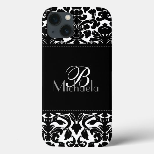 Monogram Black en White Damask iPad Air Case (Achterkant)