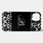 Monogram Black en White Damask iPad Air Case (Achterkant (horizontaal))