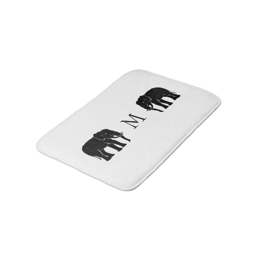 Monogram Black en White Emblematic Elephants Badmat (Gekanteld)