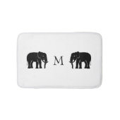 Monogram Black en White Emblematic Elephants Badmat (Voorkant)