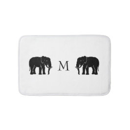 Monogram Black en White Emblematic Elephants Badmat