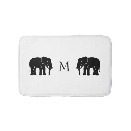 Monogram Black en White Emblematic Elephants Badmat (Voorkant)