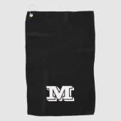 Monogram Black en White Golf Towel Golfhanddoek (Voorkant)