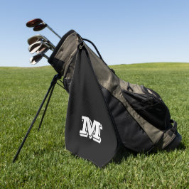 Monogram Black en White Golf Towel Golfhanddoek