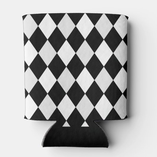 Monogram Black en White Harlequin Diamond Pattern Blikjeskoeler (Achterkant)