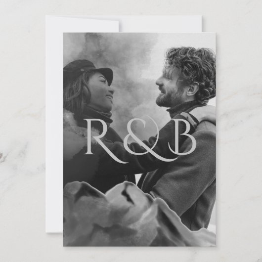 Monogram Black en White Mountains Kaart (Voorkant)