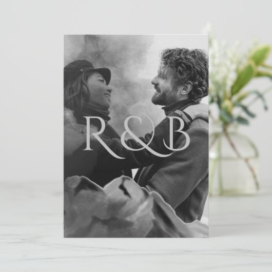 Monogram Black en White Mountains Kaart (Staand voorkant)