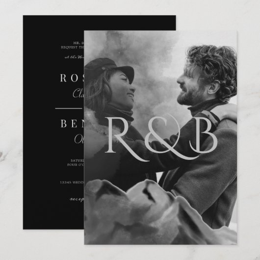 Monogram Black en White Mountains Kaart (Voorkant / Achterkant)