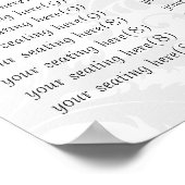 Monogram Black en White Paars Damask Poster (Hoek)