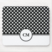 Monogram Black en White Polka Dot Pattern