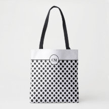 Monogram Black en White Polka Dot Pattern