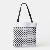 Monogram Black en White Polka Dot Pattern Tote Bag (Achterkant)