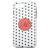Monogram Black en White Polka Dots Pattern Case-Mate iPhone Case (Achterkant)