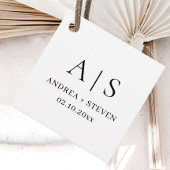 Monogram Black en White Wedding Bedankjes Labels