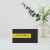 Monogram Black en Yellow Burlap Rustic Jute Visitekaartje (Staand voorkant)