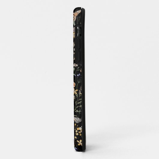 Monogram Black Floral iPhone draagtas Case-Mate iPhone Case (Achterkant/links)