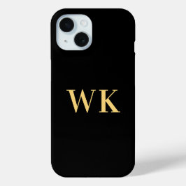Monogram Black Gold iPhone 15 Case