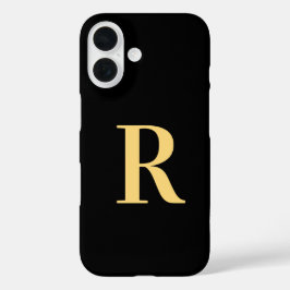 Monogram Black Gold iPhone 16 Hoesje