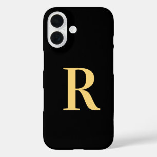 Monogram Black Gold iPhone 16 Hoesje