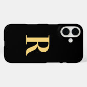 Monogram Black Gold Case-Mate iPhone Case (Achterkant (horizontaal))