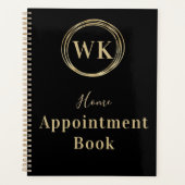 Monogram Black Gold Circles Home Appointing Book Planner (Voorkant)