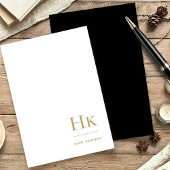 Monogram | Black Gold Classic Elegant Gepersonalis Briefpapier
