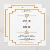 Monogram Black, Gold en White Art Deco-repetitie Kaart (Voorkant / Achterkant)
