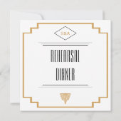 Monogram Black, Gold en White Art Deco-repetitie Kaart (Achterkant)