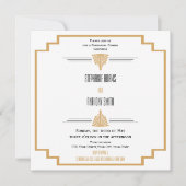 Monogram Black, Gold en White Art Deco-repetitie Kaart (Voorkant)